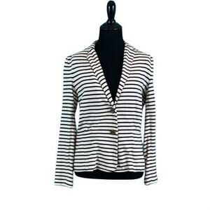 J. Crew blue white cotton striped long sleeves 2 button Blazer size small